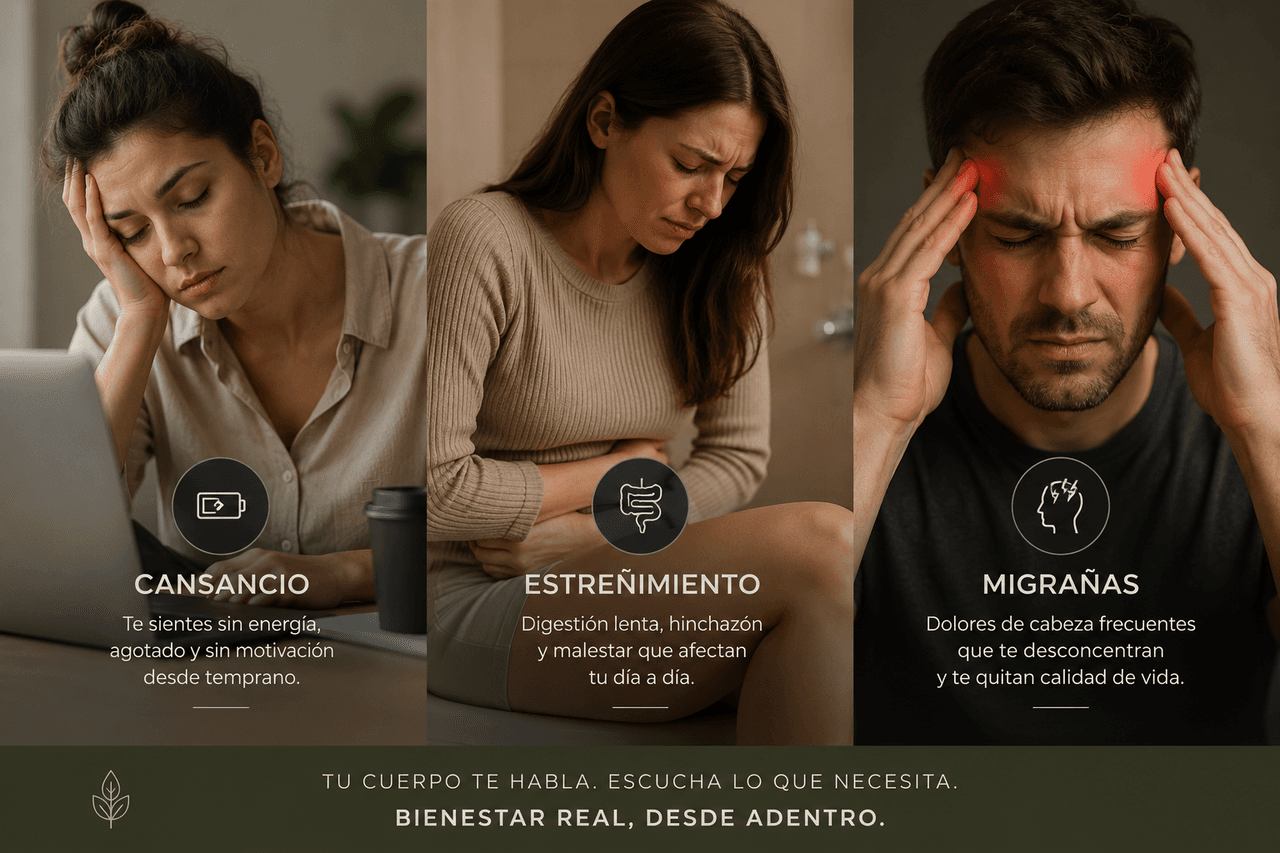 Antes — cansancio y malestar